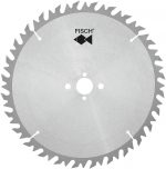 Flat-tooth circular saw blade for cutting to size with deflector